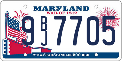 MD license plate 9BJ7705