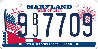 MD license plate 9BJ7709