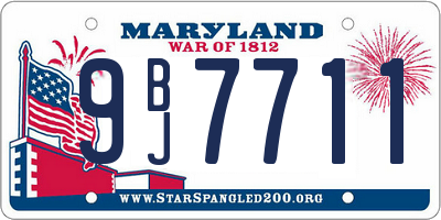 MD license plate 9BJ7711