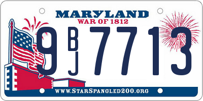 MD license plate 9BJ7713