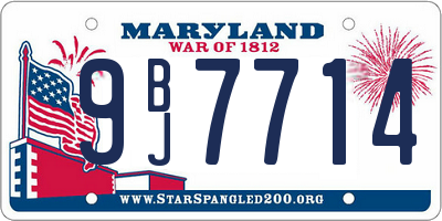 MD license plate 9BJ7714