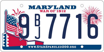 MD license plate 9BJ7716
