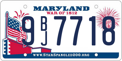 MD license plate 9BJ7718