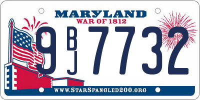 MD license plate 9BJ7732