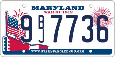 MD license plate 9BJ7736