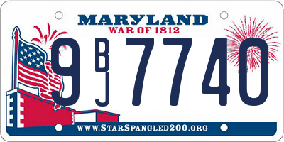 MD license plate 9BJ7740