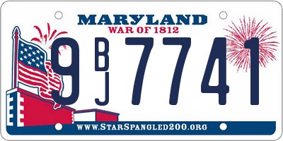 MD license plate 9BJ7741