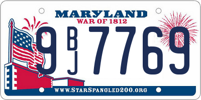 MD license plate 9BJ7769
