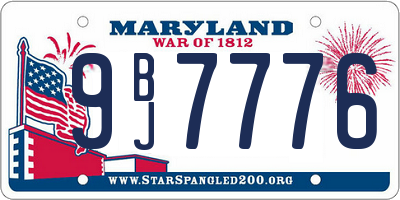 MD license plate 9BJ7776