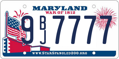MD license plate 9BJ7777