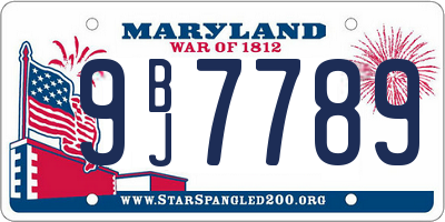 MD license plate 9BJ7789