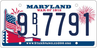 MD license plate 9BJ7791