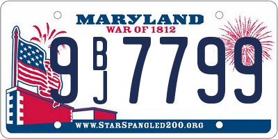 MD license plate 9BJ7799