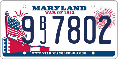 MD license plate 9BJ7802