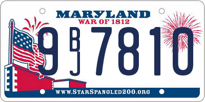 MD license plate 9BJ7810
