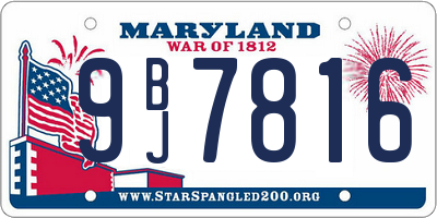 MD license plate 9BJ7816