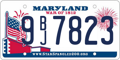 MD license plate 9BJ7823