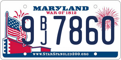MD license plate 9BJ7860