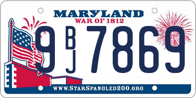 MD license plate 9BJ7869