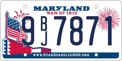 MD license plate 9BJ7871