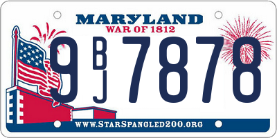 MD license plate 9BJ7878