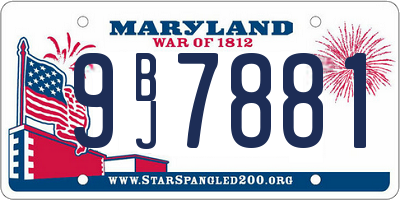 MD license plate 9BJ7881