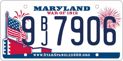MD license plate 9BJ7906