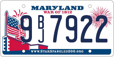 MD license plate 9BJ7922
