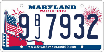 MD license plate 9BJ7932
