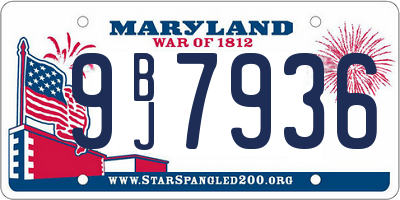 MD license plate 9BJ7936