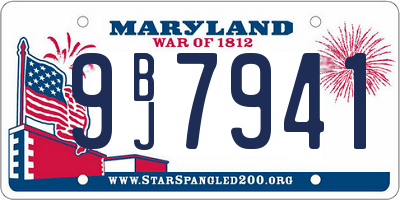 MD license plate 9BJ7941