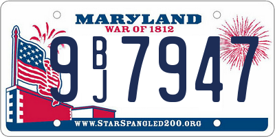 MD license plate 9BJ7947