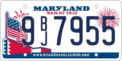 MD license plate 9BJ7955