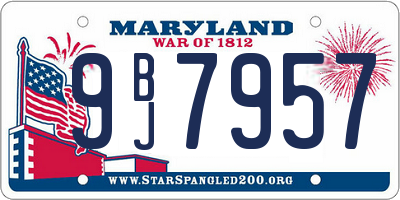 MD license plate 9BJ7957