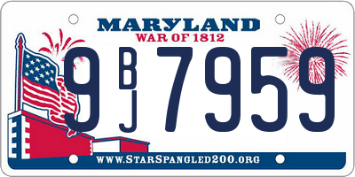 MD license plate 9BJ7959