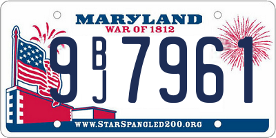 MD license plate 9BJ7961
