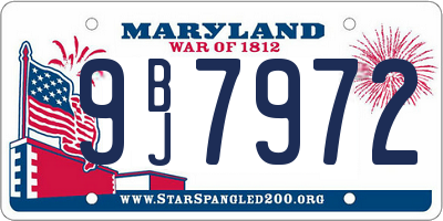 MD license plate 9BJ7972
