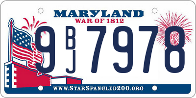 MD license plate 9BJ7978