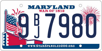 MD license plate 9BJ7980