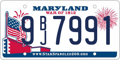 MD license plate 9BJ7991