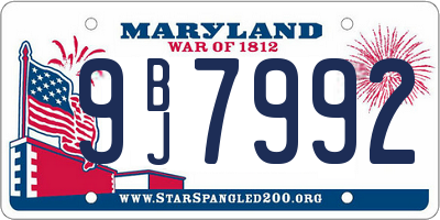 MD license plate 9BJ7992