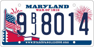 MD license plate 9BJ8014