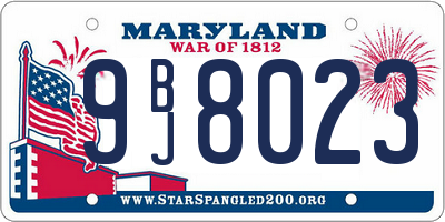 MD license plate 9BJ8023