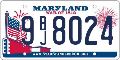 MD license plate 9BJ8024