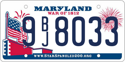 MD license plate 9BJ8033