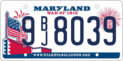 MD license plate 9BJ8039