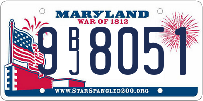 MD license plate 9BJ8051