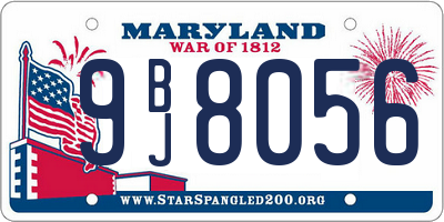 MD license plate 9BJ8056