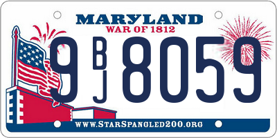 MD license plate 9BJ8059