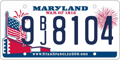 MD license plate 9BJ8104